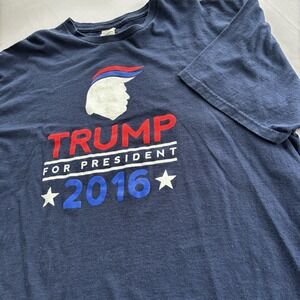 Trump For President 2016 Graphic T Shirt Navy Blue Delta Pro Weight 2XL